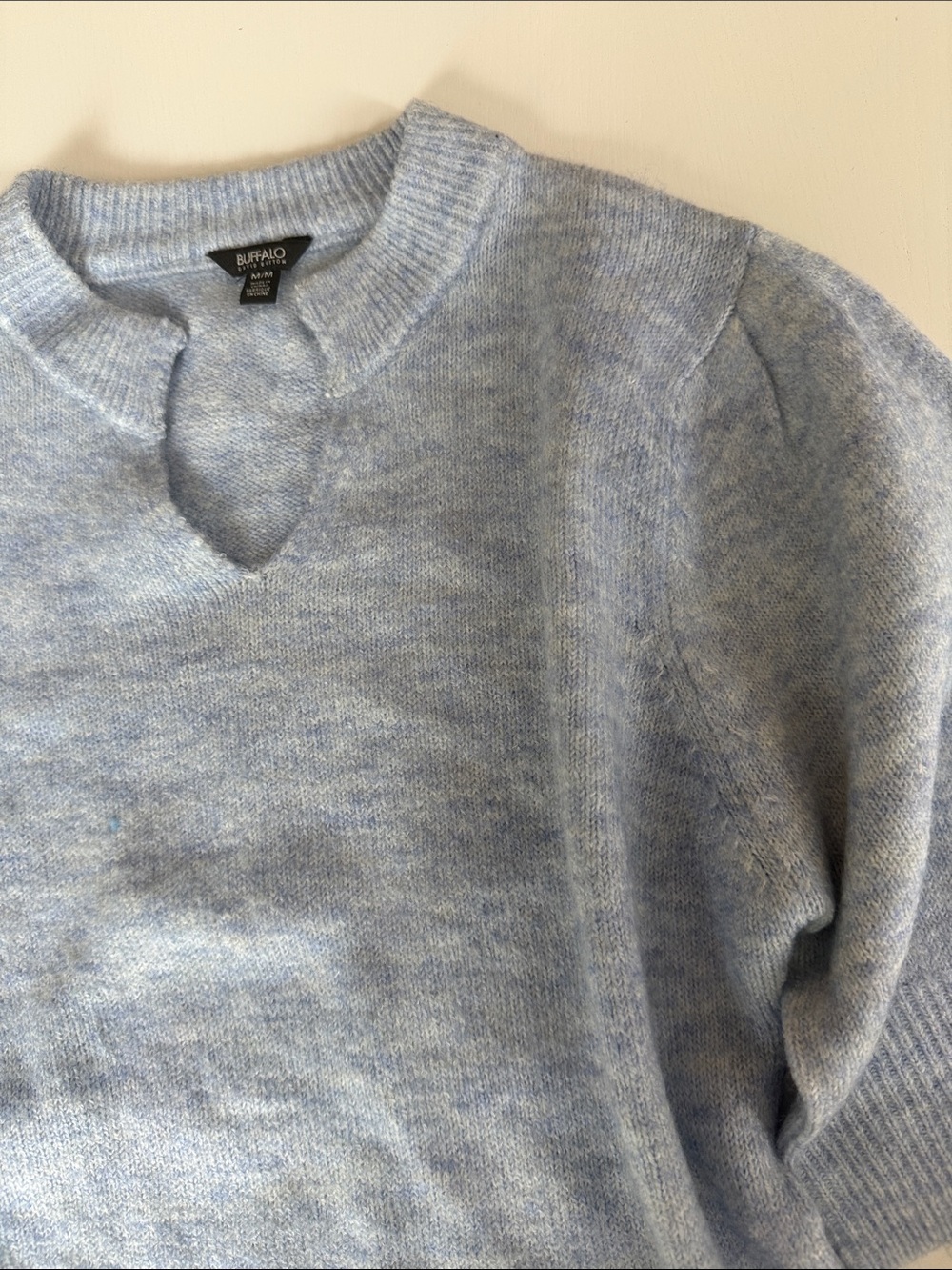 Buffalo David Bitton Light Blue Short Sleeve Crew Sweater - Picture 6 of 6
